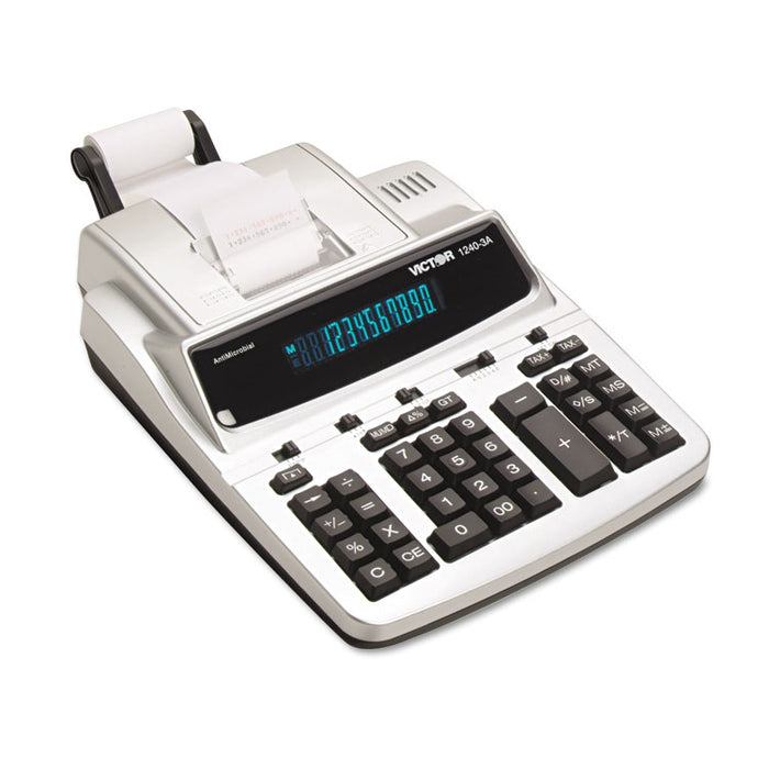 1240-3A Antimicrobial Printing Calculator, Black/Red Print, 4.5 Lines/Sec