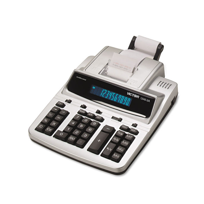 1240-3A Antimicrobial Printing Calculator, Black/Red Print, 4.5 Lines/Sec