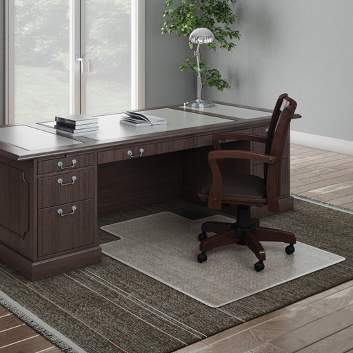 Deflecto ExecuMat for Carpet - Carpeted Floor - 53" Length x 45" Width x 0.333" Thickness - Lip Size 12" Length x 25" Width - Vinyl - Clear - 1 Each