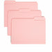 Smead 1/3 Tab Cut Letter Recycled Interior File Folder - 8 1/2" x 11" - 3/4" Expansion - Top Tab Location - Assorted Tab Position - 11 pt. - 1 Plys - Paper - Pink - 10% Recycled - 100 / Box