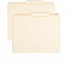 Smead 2/5 Tab Cut Letter Recycled Top Tab File Folder - 8 1/2" x 11" - 3/4" Expansion - Top Tab Location - Right of Center Tab Position - 11 pt. - 2 Plys - Manila - Rounded Corner, Durable, Reinforced Tab - 10% Recycled - 100 / Box