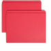 Smead Colored Straight Tab Cut Letter Top Tab File Folder - 8 1/2" x 11" - 3/4" Expansion - 11 pt. - 2 Plys - Red - 10% Recycled - 100 / Box
