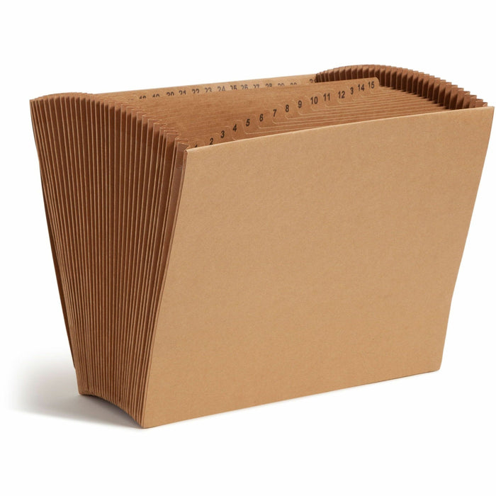 Smead Letter Recycled Expanding File - 8 1/2" x 11" - 7/8" Expansion - 31 Pocket - Kraft - Elastic Closure, Reinforced Gusset, Flap, Heavy Duty - 10% Recycled - 1 Each
