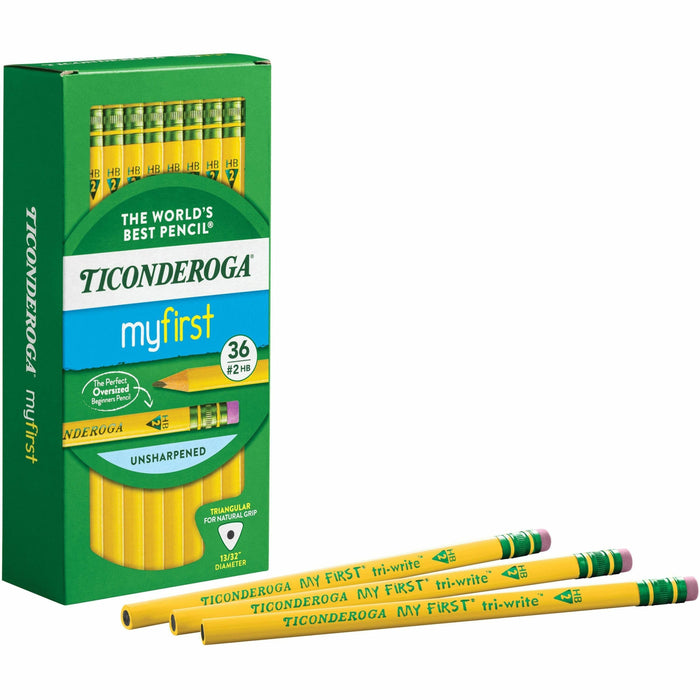 Ticonderoga My First Tri-Write No. 2 Pencils - #2 - Yellow Barrel - 36 / Box