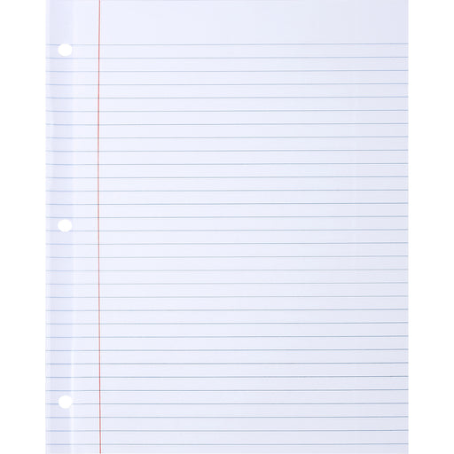Sparco Ruled Filler Paper - 100 Sheets - Wide Ruled Front Ruling - Ruled Red Margin - 20 lb Basis Weight - Letter - 8 1/2" x 11" Sheet Size - White Paper - Subject, Reinforced Edges - 1 Pack