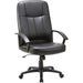 Lorell Chadwick Series Executive High-Back Chair - Black Seat Color - Leather Seat Material - Black Frame Color - 5-star Base - Black - 1 Each