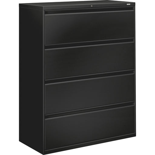 HON 800 Series Full-Pull Locking Lateral File - 4-Drawer - 42" Width x 19.3" Depth x 53.3" Height - 4 x Drawer(s) for File - Legal, Letter, A4 - Lateral - Ball-bearing Suspension, Locking System, Hanging Rail, Adjustable Drawer Glide, Tamper Resistant, We