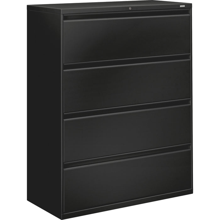 HON 800 Series Full-Pull Locking Lateral File - 4-Drawer - 42" Width x 19.3" Depth x 53.3" Height - 4 x Drawer(s) for File - Legal, Letter, A4 - Lateral - Ball-bearing Suspension, Locking System, Hanging Rail, Adjustable Drawer Glide, Tamper Resistant, We