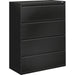 HON 800 Series Full-Pull Locking Lateral File - 4-Drawer - 42" Width x 19.3" Depth x 53.3" Height - 4 x Drawer(s) for File - Legal, Letter, A4 - Lateral - Ball-bearing Suspension, Locking System, Hanging Rail, Adjustable Drawer Glide, Tamper Resistant, We