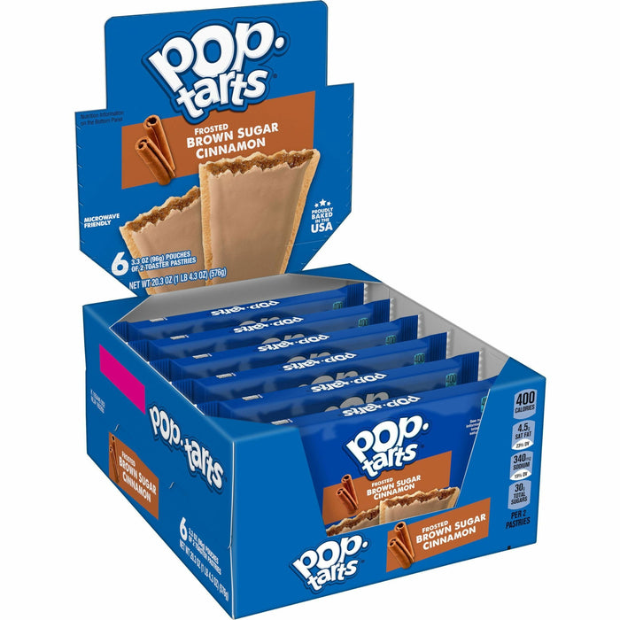 Pop Tarts Frosted Brown Sugar/Cinnamon Toaster Pastries - Cinnamon, Brown Sugar, Frosted Brown Sugar Cinnamon - 1 - 1.27 lb - 2/Pack - 6 / Box