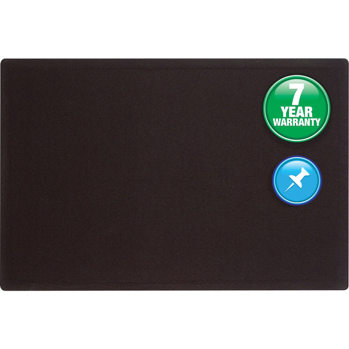 Quartet Oval Office Bulletin Board - 36" Board Height x 48" Board Width - Black Fabric Surface - Frameless, Flexible - Black Frame - 1 Each