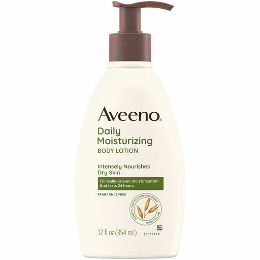 Aveeno® Daily Moisturizing Lotion - Lotion - 12 fl oz - 12 oz (340.2 g) - Non-fragrance - For Dry, Sensitive Skin - Non-greasy, Non-comedogenic, Hypoallergenic, Absorbs Quickly - 1 Each