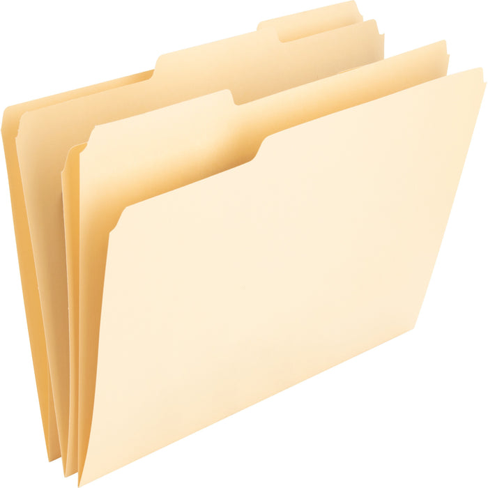 Nature Saver 1/3 Tab Cut Letter Recycled Top Tab File Folder - 8 1/2" x 11" - 3/4" Expansion - Top Tab Location - Assorted Tab Position - 11 pt. - 1 Plys - Manila Paper - Manila - 100% Recycled - 100 / Box