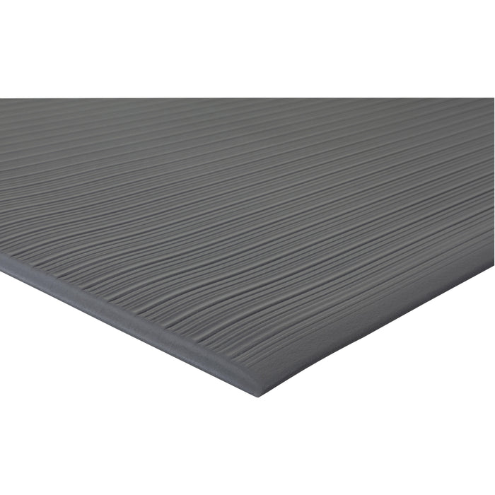 Genuine Joe Air Step Anti-Fatigue Mat - Warehouse - 36" Length x 24" Width x 0.375" Thickness - Vinyl, Vinyl Foam - Black - 1 Each