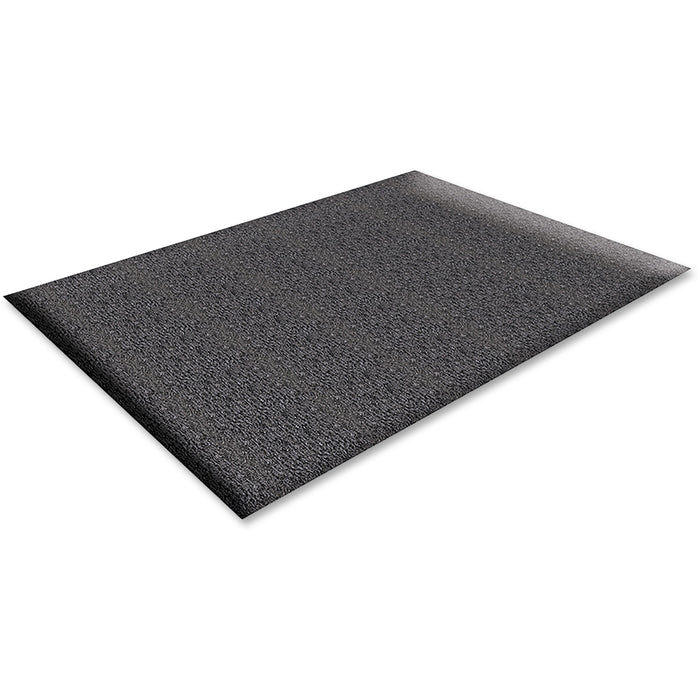 Genuine Joe Soft Step Vinyl Anti-Fatigue Mats - Warehouse - 36" Length x 24" Width x 0.375" Thickness - Vinyl - Black - 1 Each