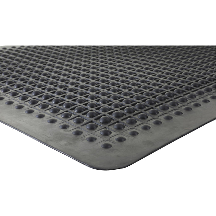 Genuine Joe Flex Step Rubber Anti-Fatigue Mats - Warehouse - 60" Length x 36" Width - Rubber - Black - 1 Each