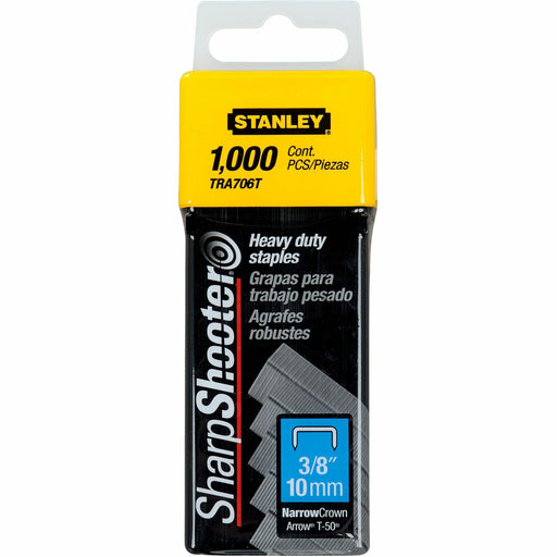 Bostitch SharpShooter Heavy-Duty 3/8" Staples - Heavy Duty - 3/8" Leg - 3/8" Crown - Steel Gray - 84 Per Strip - 1000 / Box