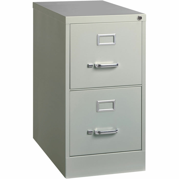 Lorell Fortress Series 25" Commercial-Grade Vertical File Cabinet - 15" Width x 25" Depth x 28.4" Height - 2 x Drawer(s) for File - Letter - Vertical - Security Lock, Ball-bearing Suspension, Heavy Duty - Light Gray - Steel - Recycled - 1 Each