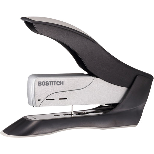 Bostitch Spring-Powered Antimicrobial Heavy Duty Stapler - Staples Upto 100 Sheet - Holds Upto 210 Staple - Full Strip - Staple Size: 0.50" - Black, Gray - Metal, Die-cast Metal - 1 Each