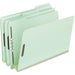 Pendaflex 1/3 Tab Cut Letter Recycled Top Tab File Folder - 8 1/2" x 11" - 3" Expansion - 2 Fastener - Top Tab Location - Assorted Tab Position - 25 pt. - Pressboard - Green - 60% Recycled - 25 / Box