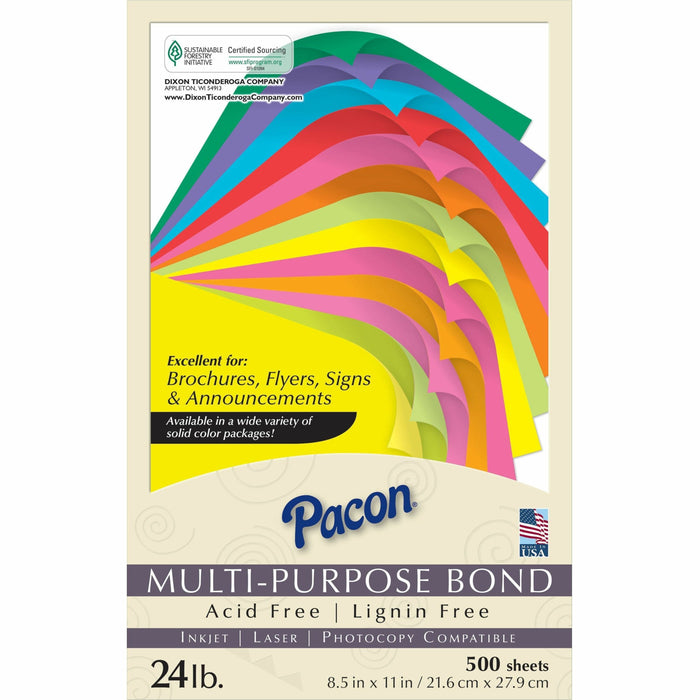 Pacon Kaleidoscope Multipurpose Paper - Rojo Red - Letter - 8 1/2" x 11" - 24 lb Basis Weight - Sustainable Forestry Initiative (SFI) - Rojo Red - 1 Ream