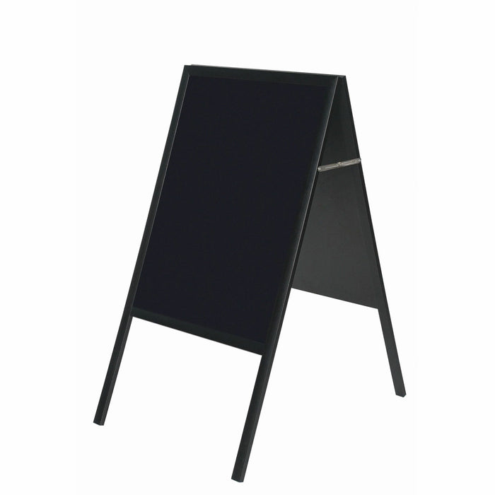 MasterVision Wet-Erase Display Board - 32" Board Height x 21" Board Width - Black Melamine Surface - Black Wood Frame - 1 Each