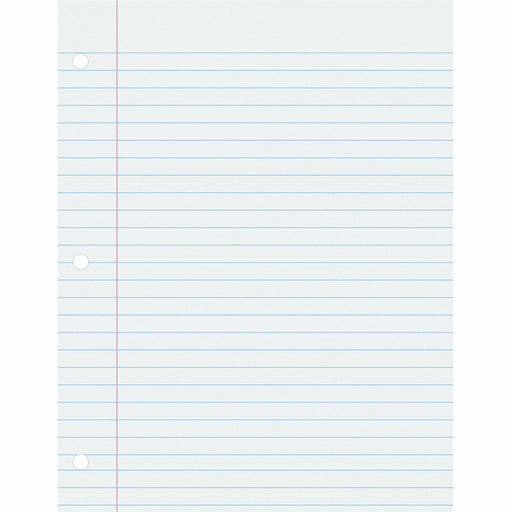 Pacon Ruled Composition Paper - Letter - 500 Sheets - Wide Ruled Front Ruling - 0.37" Ruled - Red Margin - Letter - 8 1/2" x 11" Sheet Size - White Paper - Hole-punched - 1 Ream