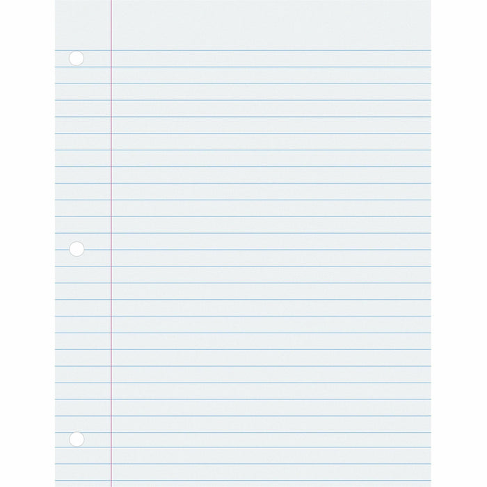 Pacon Ruled Composition Paper - Letter - 500 Sheets - Wide Ruled Front Ruling - 0.37" Ruled - Red Margin - Letter - 8 1/2" x 11" Sheet Size - White Paper - Hole-punched - 1 Ream
