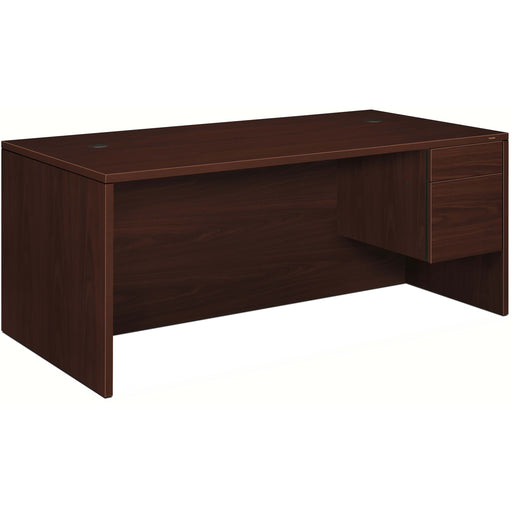 HON 10500 H10585R Pedestal Desk - 29.5" Height x 72" Width x 36" Depth - Total Drawer(s): 2Right Side - Flat Edge - Removable Lock, Glide, Rugged, Scratch Resistant, Spill Resistant, Stain Resistant, Liquid Resistant, Durable - For File Storage, Office, D