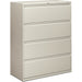 HON Brigade 800 H894 Lateral File - 53.3" Height x 42" Width x 18" Depth - Total Drawer(s): 4 - Finish: Light Gray - Radius Pull, Lockable, Glide, Removable Lock, Heavy Duty - For File Storage, Workstation, Desk, Office - 1 Each