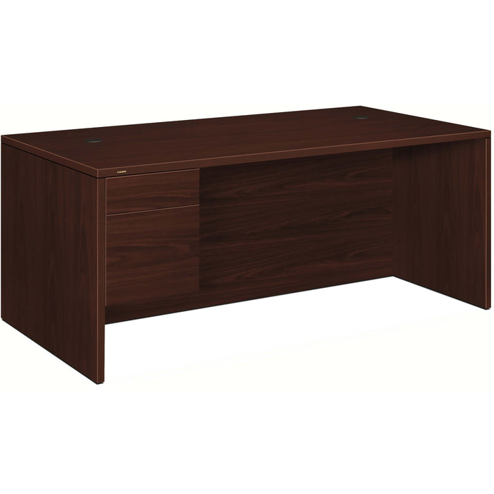 HON 10500 H10586L Pedestal Desk - 29.5" Height x 72" Width x 36" Depth - Total Drawer(s): 2Left Side - Flat Edge - Removable Lock, Glide, Rugged, Scratch Resistant, Spill Resistant, Stain Resistant, Liquid Resistant, Durable - For File Storage, Office, De