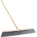 Genuine Joe Heavy-duty Floor Sweep with Handle - 24" Polypropylene Bristle - 60" Handle Length x 1.25" Handle Diameter - Hardwood Handle - 1 Each