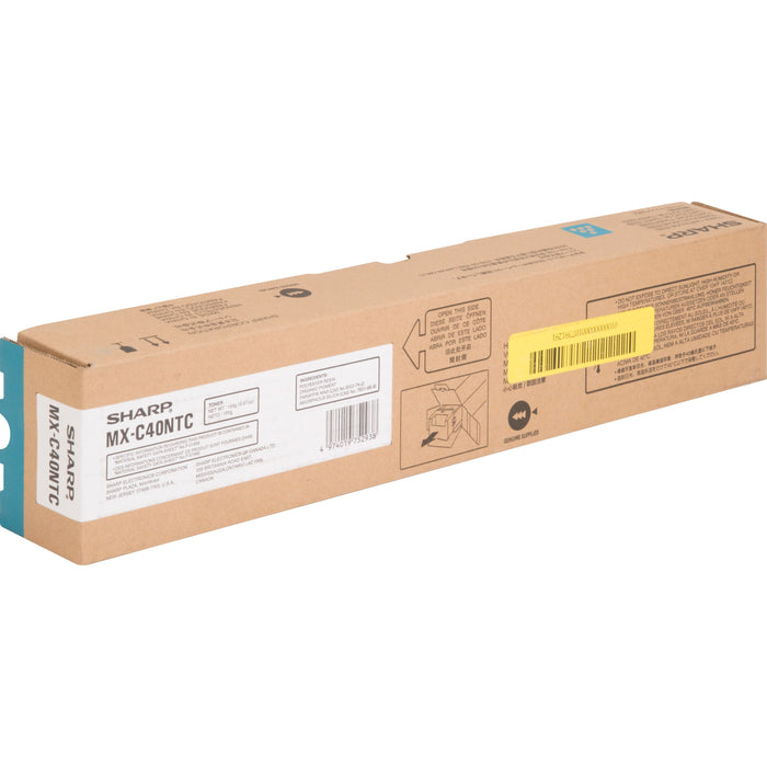 SHARP® MX-C40NTC Original Laser Toner Cartridge - Cyan - 1 Each - 10000 Pages
