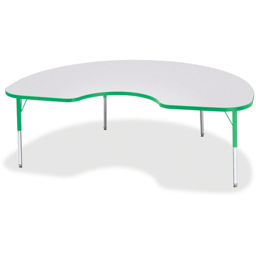 Berries Berries Elementary Gray Laminate Kidney Table - Gray Kidney-shaped Top - Four Leg Base - 4 Legs - Height Adjustable - 15" to 24" Adjustment - 72" Table Top Length x 48" Table Top Width x 1.13" Table Top Thickness - 24" Height - Art, Craft - Assemb