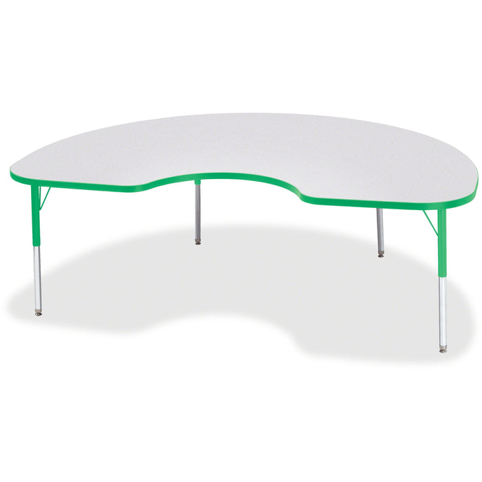 Berries Berries Elementary Gray Laminate Kidney Table - Gray Kidney-shaped Top - Four Leg Base - 4 Legs - Height Adjustable - 15" to 24" Adjustment - 72" Table Top Length x 48" Table Top Width x 1.13" Table Top Thickness - 24" Height - Art, Craft - Assemb