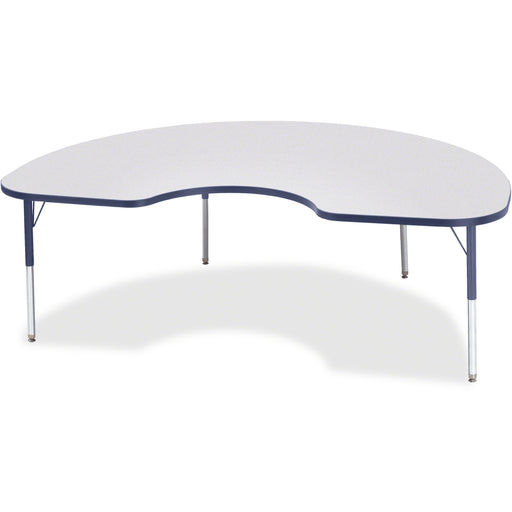 Jonti-Craft Berries Elementary Height Color Edge Kidney Table - Laminated Kidney-shaped, Navy Top - Four Leg Base - 4 Legs - Height Adjustable - 15" to 24" Adjustment - 72" Table Top Length x 48" Table Top Width x 1.13" Table Top Thickness - 24" Height -