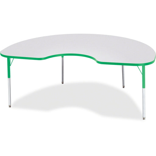 Jonti-Craft Berries Adult Height Prism Color Edge Kidney Table - Gray Kidney-shaped, Laminated Top - Four Leg Base - 4 Legs - Height Adjustable - 24" to 31" Adjustment - 72" Table Top Length x 48" Table Top Width x 1.13" Table Top Thickness - 31" Height -