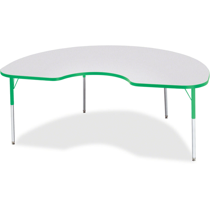 Jonti-Craft Berries Adult Height Prism Color Edge Kidney Table - Gray Kidney-shaped, Laminated Top - Four Leg Base - 4 Legs - Height Adjustable - 24" to 31" Adjustment - 72" Table Top Length x 48" Table Top Width x 1.13" Table Top Thickness - 31" Height -