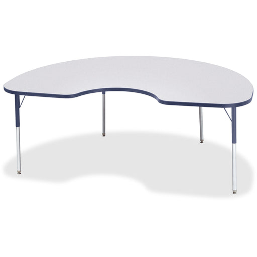 Jonti-Craft Berries Adult Height Prism Color Edge Kidney Table - Laminated Kidney-shaped, Navy Top - Four Leg Base - 4 Legs - Height Adjustable - 24" to 31" Adjustment - 72" Table Top Length x 48" Table Top Width x 1.13" Table Top Thickness - 31" Height -