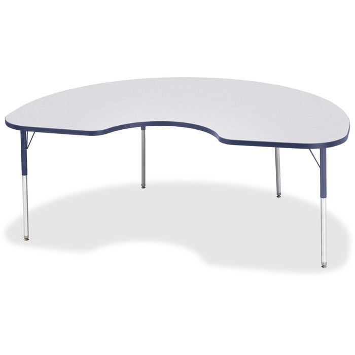 Jonti-Craft Berries Adult Height Prism Color Edge Kidney Table - Laminated Kidney-shaped, Navy Top - Four Leg Base - 4 Legs - Height Adjustable - 24" to 31" Adjustment - 72" Table Top Length x 48" Table Top Width x 1.13" Table Top Thickness - 31" Height -