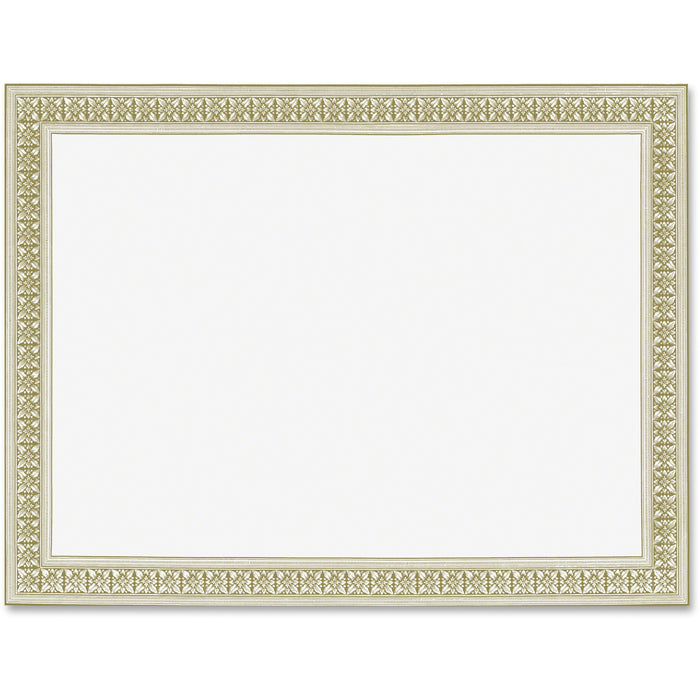 Geographics Flourish Gold Foil Award Certificates - 24 lb Basis Weight - 8.5" Width x 11" Length - Inkjet, Laser Compatible - White Border - Parchment Paper - 12 / Pack