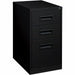 Lorell 22" Box/Box/File Mobile File Cabinet with Recessed Pull - 15" Width x 22" Depth x 27.7" Height - 3 x Drawer(s) for Box, File - Letter - Security Lock, Ball-bearing Suspension - Black - Powder Coated - Steel - Recycled - 1 Each