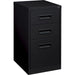 Lorell 19" Box/Box/File Mobile File Cabinet with Recessed Pull - 15" Width x 19" Depth x 28" Height - 3 x Drawer(s) for Box, File - Letter - Ball-bearing Suspension - Black - Steel - Recycled - 1 Each