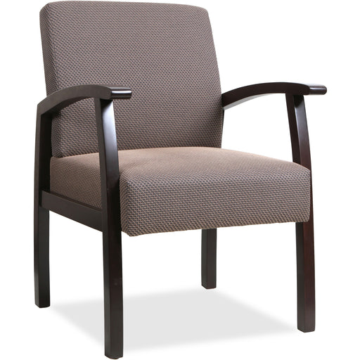 Lorell Thickly Padded Guest Chair - Espresso Frame Color - Four-legged Base - Taupe - 1 Each