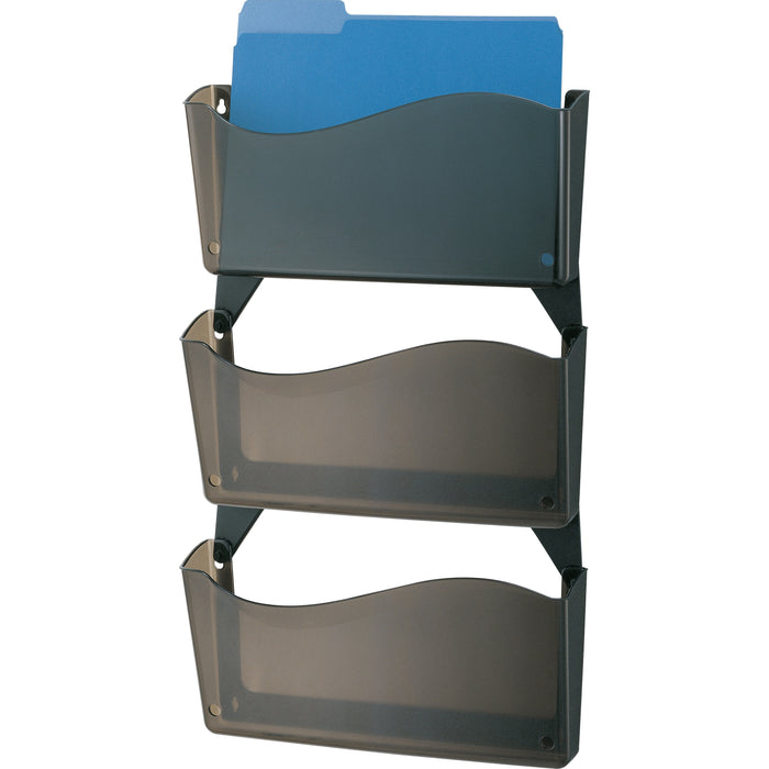 Officemate Unbreakable Wall Files - 26.50" Height x 13.25" Width x 3" Depth - Unbreakable - Smoke - Plastic - 1 Box