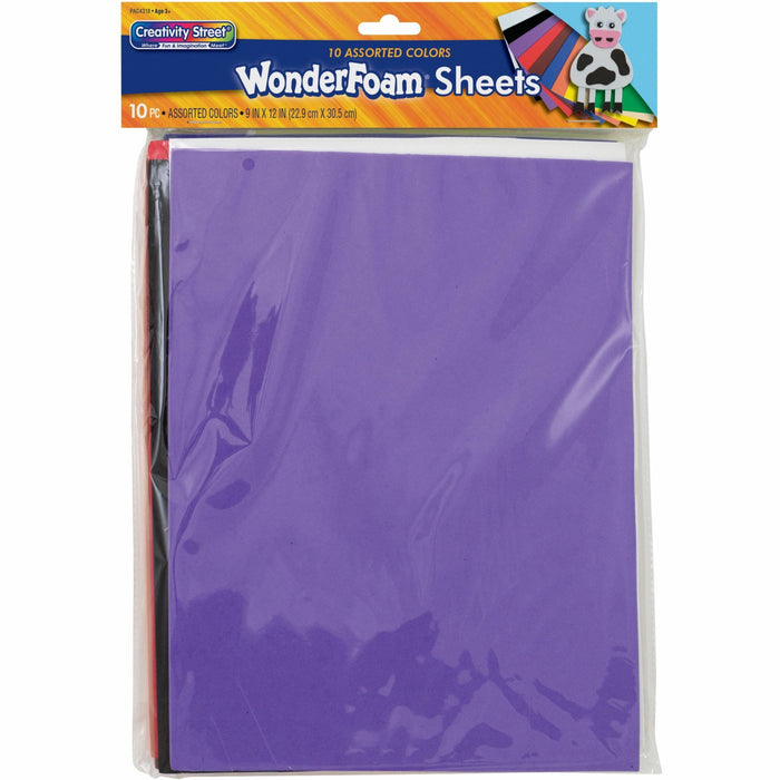 Creativity Street Wonderfoam Sheets - Craft - 12" Height x 9" Width - Assorted - Foam - 10 / Pack