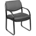 Boss Guest Chair - Gray Seat Color - Fabric Seat Material - Black Frame Color - Metal Frame Material - Sled Base - 1 Each
