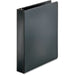 Business Source Basic Round Ring Binders - 1 1/2" Binder Capacity - Letter - 8 1/2" x 11" Sheet Size - 350 Sheet Capacity - 3 Ring - Fastener: Round Ring - Pocket: Internal - Polypropylene, Chipboard - Black - 1.02 lb - Exposed Rivet, Sturdy - 1 Each