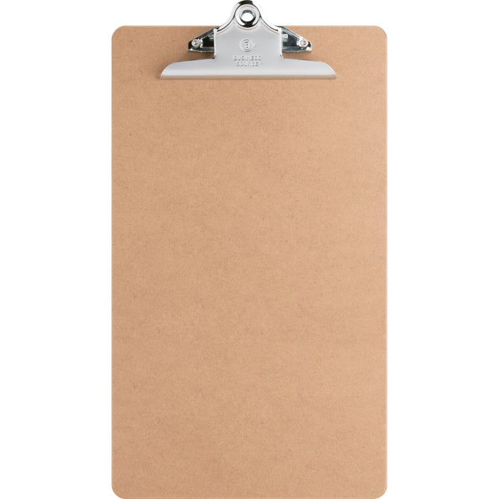 Business Source Hardboard Clipboard - 9" x 15 1/2" Sheet Size - Hardboard - Brown - 1 Each