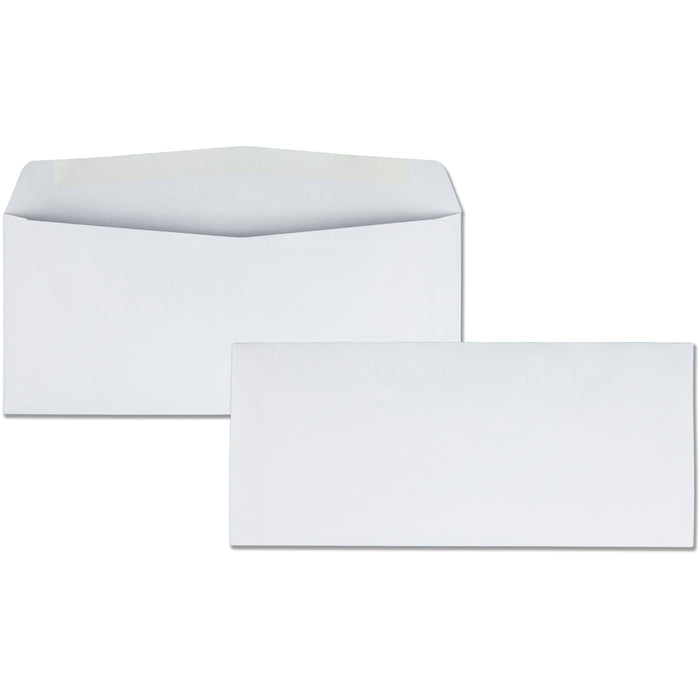 Business Source No. 10 Regular Business Envelopes - Commercial - #10 - 4 1/8" Width x 9 1/2" Length - 24 lb - Gummed - White - Wove - 500 / Box